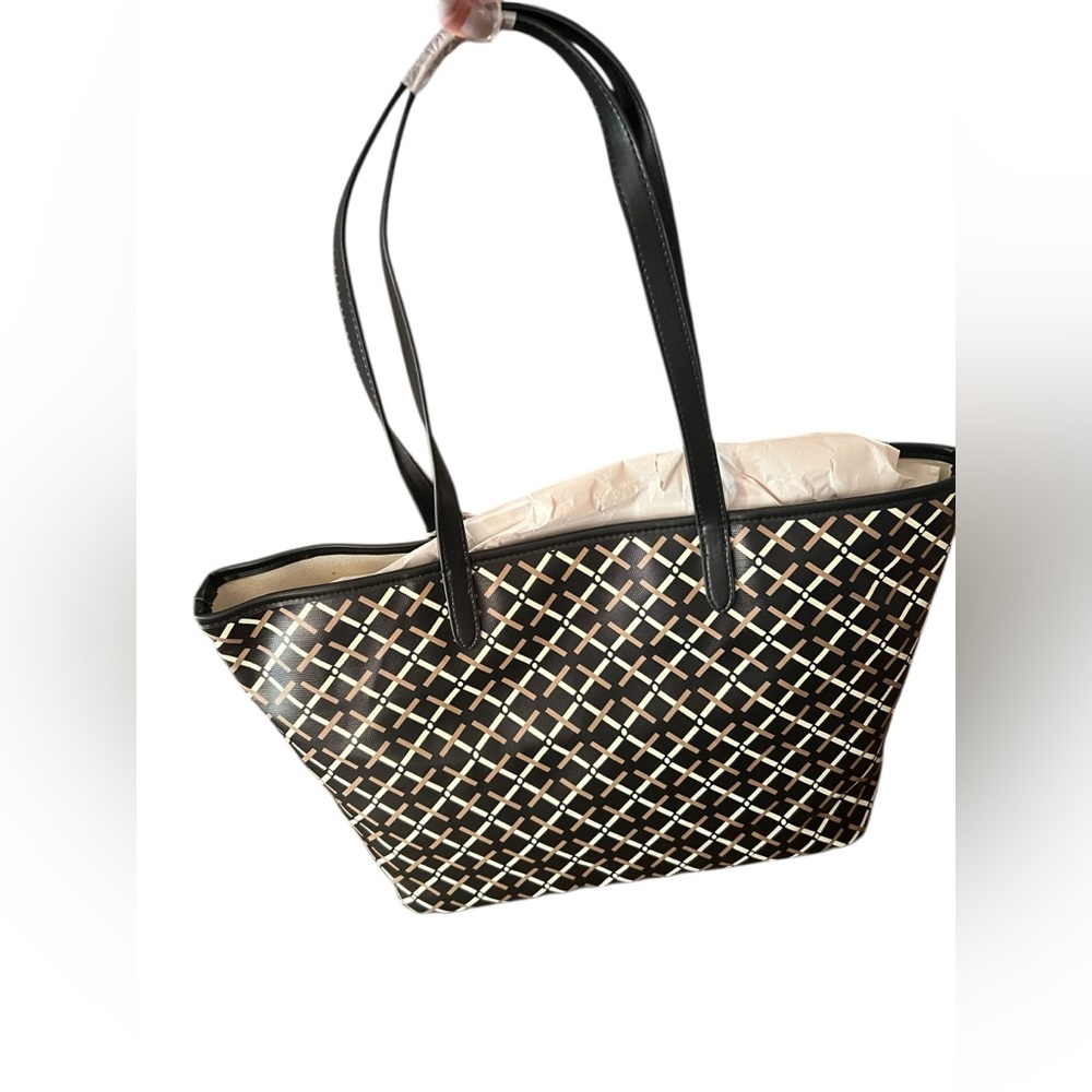 a new day Black and Cream Patterned Tote - Picture 5 of 10